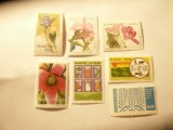 Lot 7 Timbre Brazilia nestampilate ,serie 1 val. sau deparaiate : Flori ,Agricul