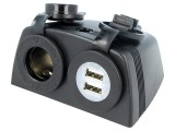 Soclu Brichetă Auto cu USB Negru