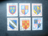 Serie Franta 1953 - Embleme Provincii , 5 valori stampilate, Stampilat