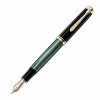 Stilou Pelikan Souveran M1000, Aur 18K, M, Negru-Verde, Lux, Mecanism Piston, Cutie Cadou
