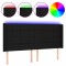 Tablie de pat cu LED, negru, 203x16x118/128 cm, textil