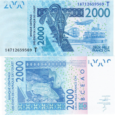 Statele Africii de Vest 2 000 Franci Togo 2014 UNC foto