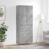 vidaXL Dulap &icirc;nalt, gri beton, 69,5x34x180, lemn compozit