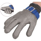 Cumpara ieftin Manusi de protectie, din zale de inox, rezistente la taieturi, intepaturi, ajustabile, unisex, gri