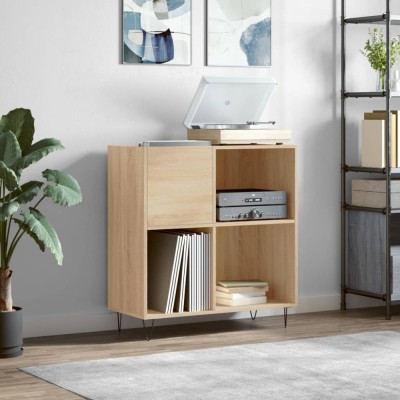 vidaXL Dulap pentru discuri stejar sonoma 84,5x38x89 cm lemn compozit 831775 foto