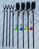 Set 4 Avertizori Pescuit TLI07 + 4 Swingere MKM2 Iluminare + 8 Tije Metalice Reglabile + Suporti U