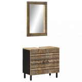 Cumpara ieftin Set mobilier de baie, 2 piese, lemn masiv de mango