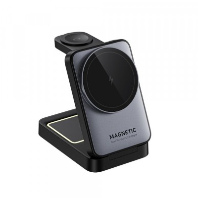 Incarcator Retea Wireless HAVIT W3103 3in1, 15W, 1.67A, Negru Gri foto