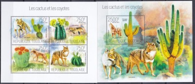 DB1 Flora Fauna Cactusi si Coioti Togo MS + SS MNH foto