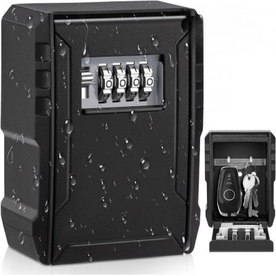 Cutie metalica cu cifru pentru depozitare chei, VisionHub&amp;reg;, waterproof, Caseta exterioara impermeabila, rezistenta, de capacitate foarte mare, aliaj d foto