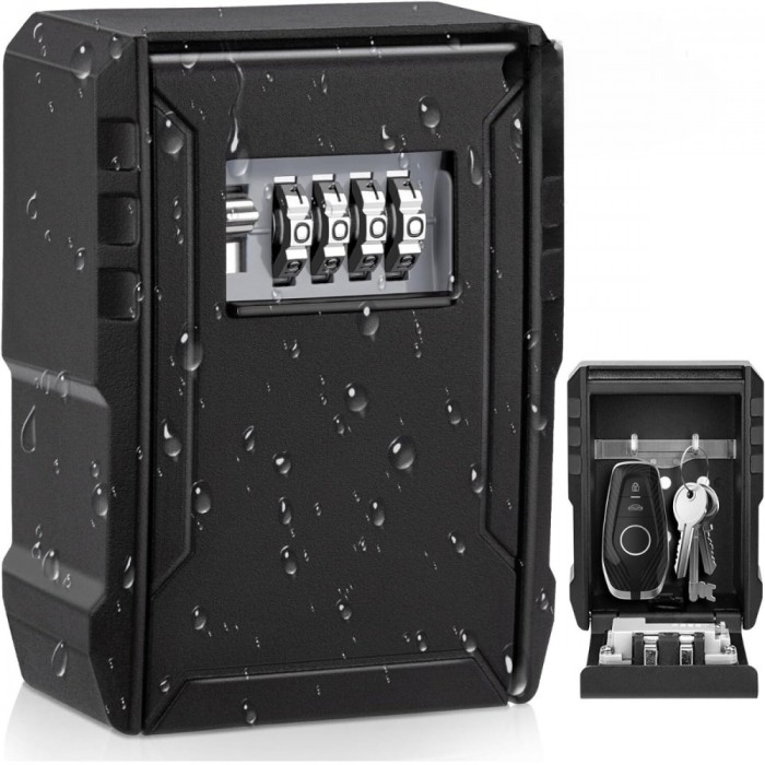 Cutie metalica cu cifru pentru depozitare chei, VisionHub&reg;, waterproof, Caseta exterioara impermeabila, rezistenta, de capacitate foarte mare, aliaj d