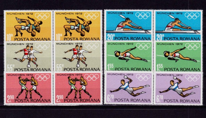 ✅RO 1972 LP 787 ,&quot; Preolimpiada Munchen &#039;72&quot;, serie pereche ( V sau H ! ) ,MNH