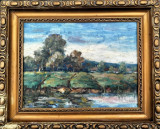 Cumpara ieftin Gheorghe IONESCU DORU (1889-1988)-&quot;Peisaj&quot; - pictură &icirc;n ulei, Peisaje, Impresionism