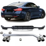 Difuzor spate lucios + teava de esapament aspect sportiv, potrivit pentru BMW F32 F33 F36 425 428 430 Performance AutoTuning