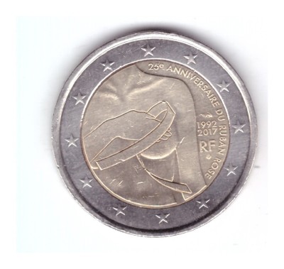 Moneda 2 euro Franta 2017 25 ani Pink Ribbon, stare buna, curata foto