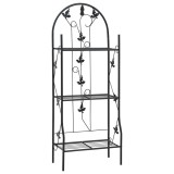 vidaXL Suport de plante, 3 niveluri, negru, 52 x 28 x 128 cm, fier