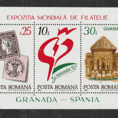 Romania 1992 - #1283 Expozitia Mondiala de Filatelie Granada '92 1v M/S MNH