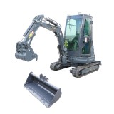 Mini excavator 2T THOR cu cabina, motor diesel 25 CP, 2 cupe incluse
