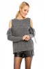 N530-181 Bluza tricotata cu decupaj la maneci, S/M
