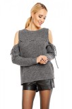 Cumpara ieftin N530-181 Bluza tricotata cu decupaj la maneci