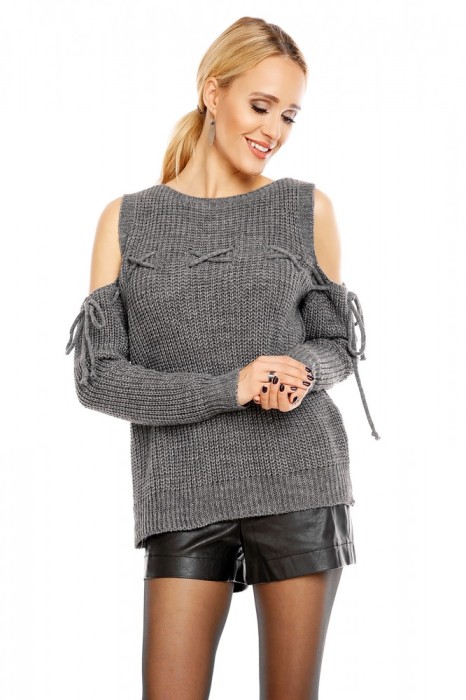 N530-181 Bluza tricotata cu decupaj la maneci