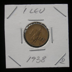 M1 C10 - Moneda foarte veche 27 - Romania - 1 leu 1938