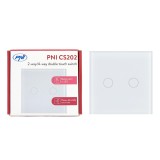 Cumpara ieftin Resigilat : Intrerupator cap scara si cap cruce dublu cu touch PNI CS202 din sticl