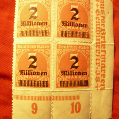Bloc Germania1923 Deutsches Reich - supratip 2mil/5000M ,margine coala ,inscris