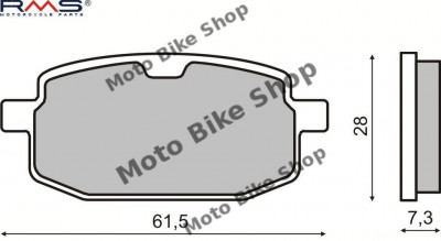 MBS Placute frana QMB139 GY6 50 4T , Peugeot V-clic 50cc 2007-2014 MCB590, Cod Produs: 225100180RM foto