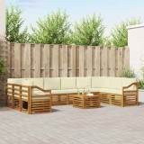 vidaXL Seturi de canapele 11 pcs Natural și Crem Lemn Solid de Acacia 3375615