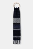 Weekend Max Mara eșarfă cu l&acirc;nă UGOLINA culoarea bleumarin, cu imprimeu, 2525546035600