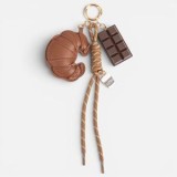 Breloc decorativ cu Croissant și Ciocolată, 26 cm, Maro, CMCLASS