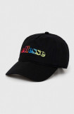 Cumpara ieftin Ellesse șapcă de baseball din bumbac culoarea negru, cu imprimeu SARA3012-BLACK