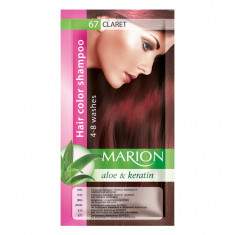 Sampon nuantator pentru par, Marion, Aloe &amp;amp; Keratin, 4-8 spalari, nuanta 67 Claret, 40 ml foto