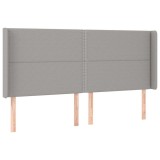 Cumpara ieftin Tablie de pat cu aripioare gri deschis 203x16x118/128 cm textil