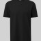 Tricou bărbați big size cu decolteu la baza g&acirc;tului și logo, din bumbac, Negru, 2XL