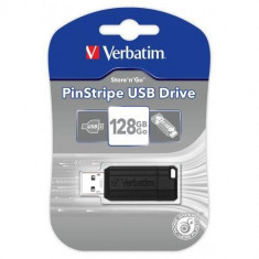 Memorie USB Verbatim Pinstripe 128GB USB 2.0 Black foto