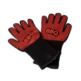 Set 2 manusi gratar din bumbac cu silicon, lungime 34 cm, rezistente la caldura