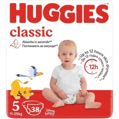 Scutece Huggies Classic Jumbo, nr 5, 11-25 kg, 38 buc