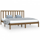 Cadru de pat, maro miere, 200x200 cm, lemn masiv de pin