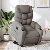 Gossi fotoliu electric rabatabil cu ridicare, gri taupe, textil
