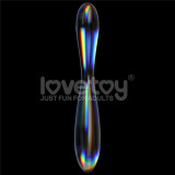 Dildo Sticla Twilight Gleam Glass Dildo- Double Delight, Transparent, 23 cm, Lovetoy