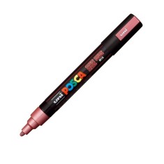 Marker UNI PC-5M Posca, 1.8-2.5 mm,varf mediu,rosu metalizat
