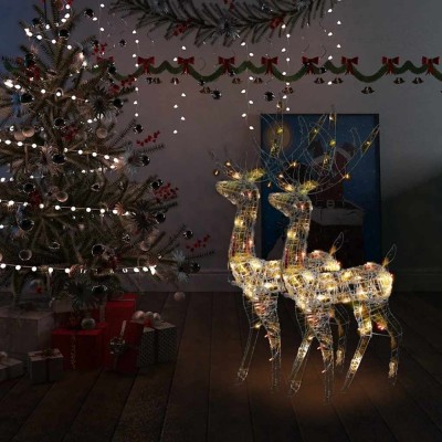 Decorațiuni ren de Crăciun, 2 buc., multicolor, 120 cm, acril foto