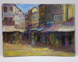 Nicolcea Spineni - Hanul Bazaca, Ulei/Carton 36x50cm, Semnat, Album Pictura Arta
