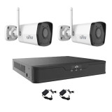 Sistem supraveghere video Wi-Fi 2 camere 2MP Smart IR 30m, Microfon, NVR 4 canale 4K, accesorii SafetyGuard Surveillance