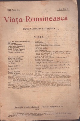 C6799N Viața Rom&amp;icirc;nească, 5/1921, Iași foto
