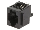 Conector TE Connectivity RJ14 soclu 6p4c 4 pini drept cu blocare panou THT