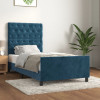 VidaXL Cadru de pat cu tăblie, albastru &icirc;nchis, 80x200 cm, catifea