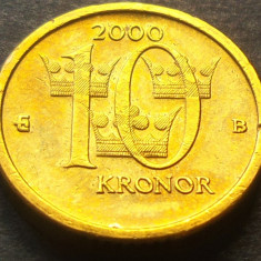 Moneda 10 COROANE - SUEDIA, anul 2000 *cod 2465 - CARL XVI GUSTAF